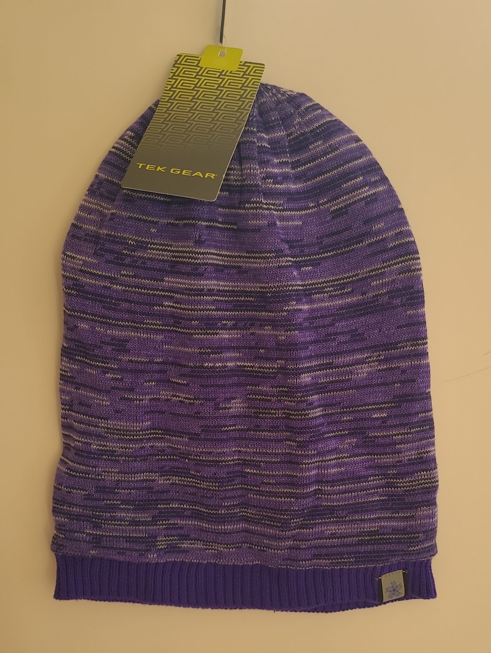 Tek Gear Purple Marled Knit Slouch Beanie